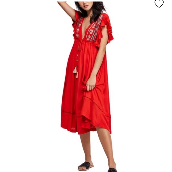 Free People Dresses & Skirts - Free people will wait for you dress in roaring red